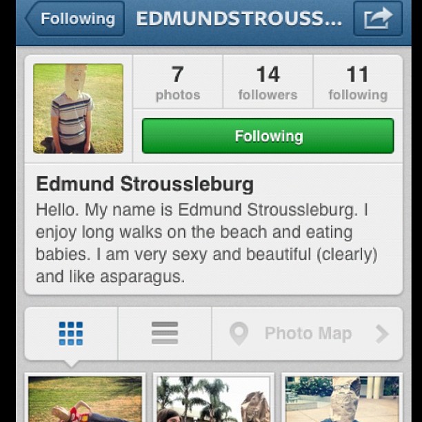 Please follow my knew best friend @edmundstroussleburg He is quite grand